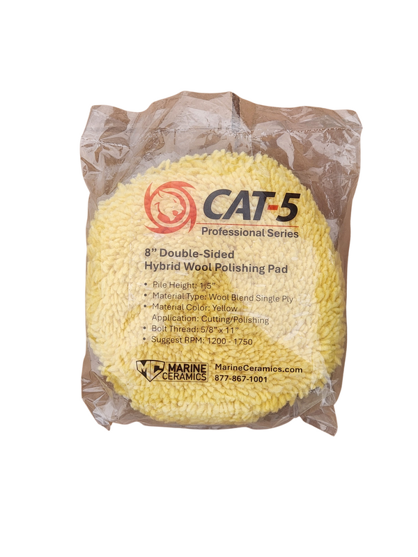 8” x 1.5” Wool Blend (80/20) Pad, Double-Sided Compound & Polishing